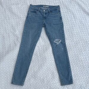 Levis 711 Skinny Distressed Jeans Size 26